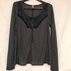 Free People thermal grey long sleeve